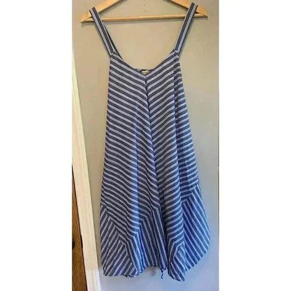 Holding Horses Anthropologie Blue Stripe Handkerchief Dress Size XS/S Tie Back - Picture 1 of 8
